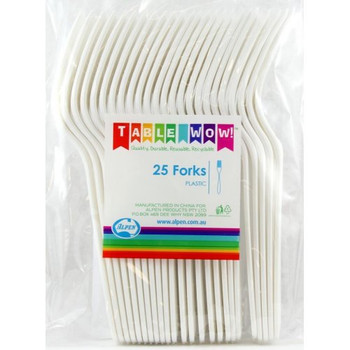 Cutlery White Fork pkt 25