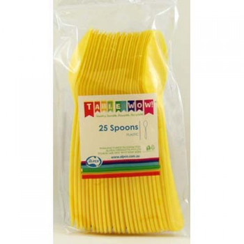Cutlery Yellow Spoon pkt 25
