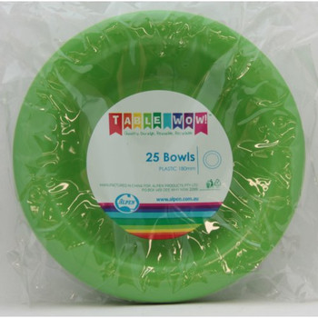 Bowl - Green Lime (180mm) pkt 25