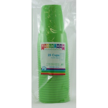 Cup - Green Lime - Plastic - (285ml) pkt 25