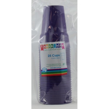 Cup - Purple - Plastic - (285ml) pkt 25