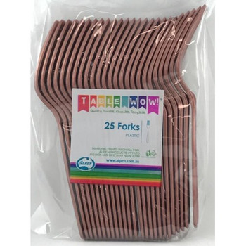 Cutlery Rose Gold Fork Pkt 25