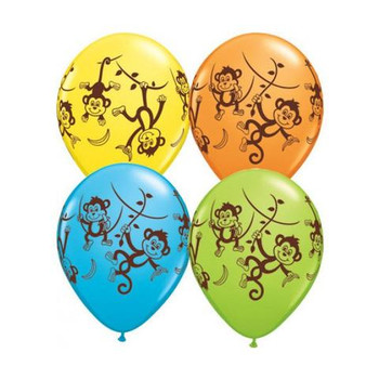 Balloon Mischievous Monkey  11"  Pack of 10 (Uninflated)