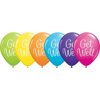 Balloon Get Well Classy Script (2 Side Print) 11"  Pack of 10