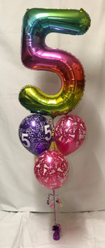5 Balloon Bouquet - Megaloon Crown - This item can't be purchased online - Please call to arrange delivery.