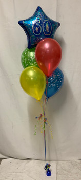 5 Balloon Bouquet - 18" Foil & 4 Latex - This item can't be purchased online - Please call to arrange delivery.