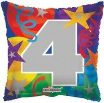 Balloon Foil 18" Square Multicolour 4 (Uninflated)