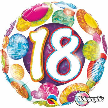 Balloon Foil 18" Holographic Polka Dot 18 (Uninflated)