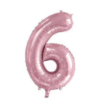 Balloon 34" (86cm) Number 6 Light Pink (Uninflated)