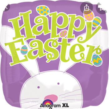 Balloon Foil 18" Happy Easter Bunny and Little Eggs (Uninflated)