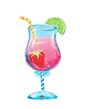Balloon Foil Supershape Strawberry Cocktail Drink