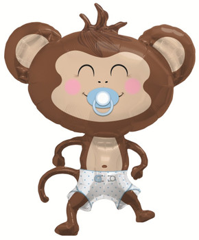Balloon Foil Supershape Baby Boy Monkey (Uninflated)