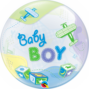 Balloon Bubble Baby Boy w/ Planes 
