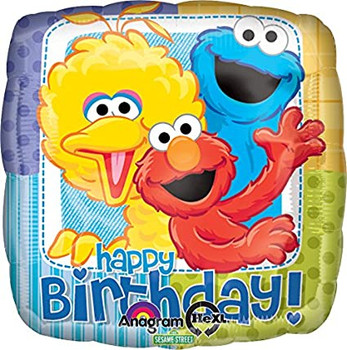 Balloon Foil 18" Sesame Street Elmo Happy Birthday (Uninflated)