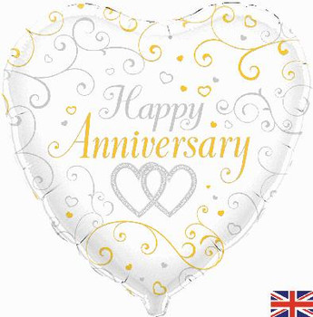 Balloon Foil 18" Happy Anniversary Heart 