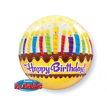Balloon Bubble Happy Birthday Cake 