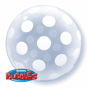 Balloon Bubble White Polka Dots (Uninflated)