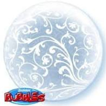 Balloon Bubble White Filigree (Uninflated)