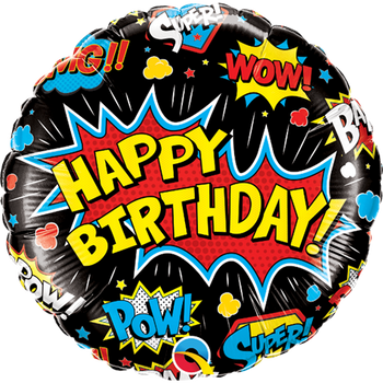 Balloon Foil 18" Happy Birthday Comic 