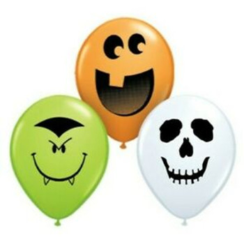 Balloon Halloween Faces 5" Pack of 25 (Uninflated)