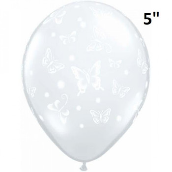 Balloon Diamond Clear Butterflies-a-Round 5" Pack of 10