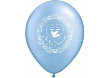 Balloon Pearl Blue For Your Christening Dove 11" Pack of 10