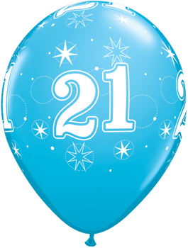 Balloon Blue 21 Sparkle-a-Round 11" Pack of 25