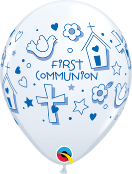 Balloon First Communion Symbols Boy 11" Pack of 25