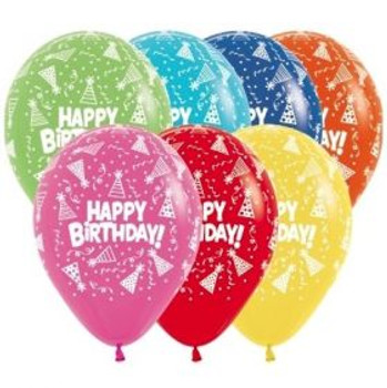 Balloon Happy Birthday! Party Hats Metallic 11" Pack of 10 (Uninflated)