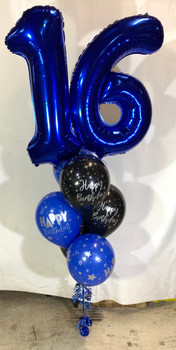 Double Digit + 6 Latex Balloon Bouquet - This item can't be purchased online - Please call to arrange delivery.