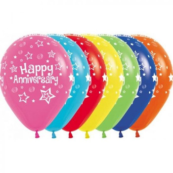 Balloon Happy Anniversary Latex 11" Pack of 25 (Uninflated)