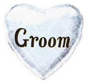 Balloon Foil 18" Groom Heart (Uninflated)