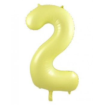 Balloon 34" (86cm) Number 2 Matte Yellow (Uninflated)
