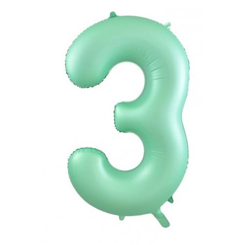 Balloon 34" (86cm) Number 3 Matte Mint (Uninflated)