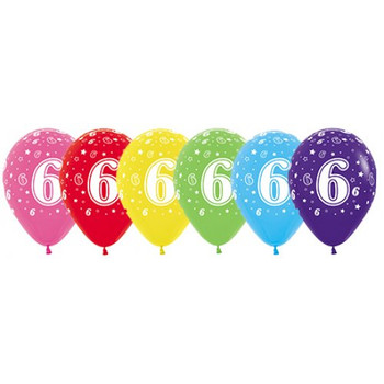 Balloon #6 Assorted Colours 11" Pack of 10 (Uninflated)