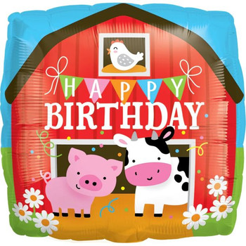 Balloon Foil 18" Happy Birthday Barn (Uninflated)