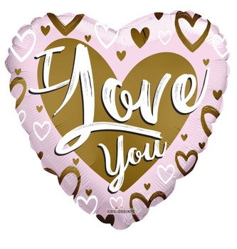 Balloon Foil 18" I Love You Pink Matte (Uninflated)