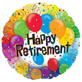 Balloon Foil 18" Happy Retirement Balloons and Streamers (Uninflated)