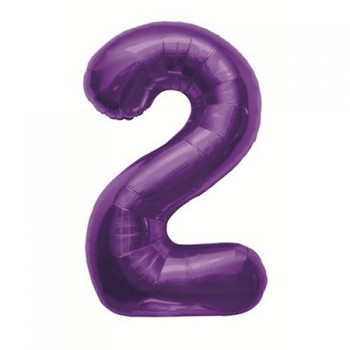 Balloon 34” (86cm) Number 2 Purple