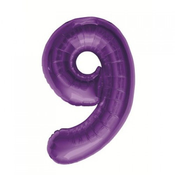 Balloon 34” (86cm) Number 9 Purple