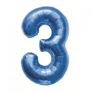 Balloon 34” (86cm) Number 3 Blue