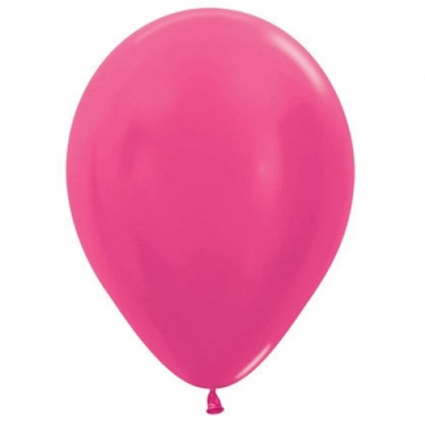Balloons Pearl/Metallic Pkt 25 - Fucshia / Hot Pink (Uninflated)