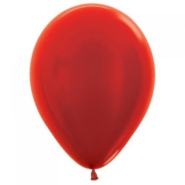 Balloons Pearl/Metallic Pkt 25 - Red (Uninflated)