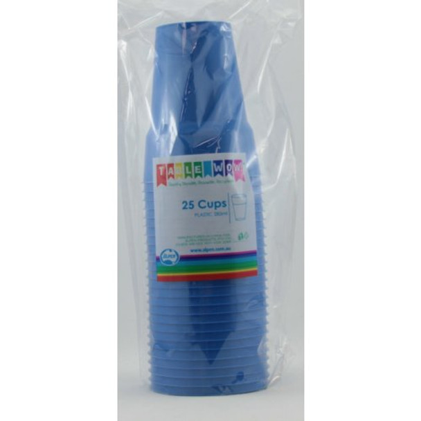 Cup - Blue Royal - Plastic - (285ml) pkt 25