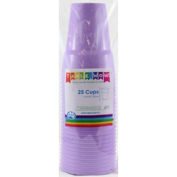 Cup - Lavender - Plastic - (285ml) pkt 25