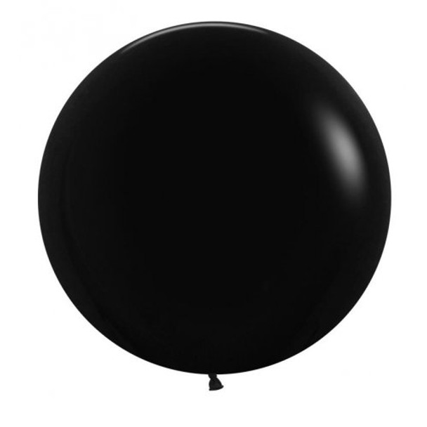 60CM Latex Balloon Standard Black (Uninflated)