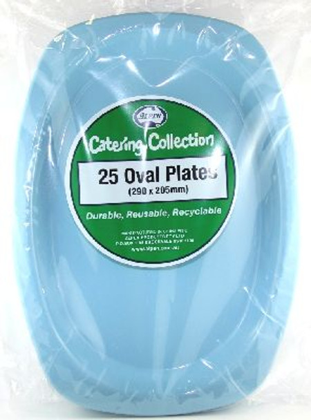 Plate Oval 12" Blue Light (315mm x 245mm)