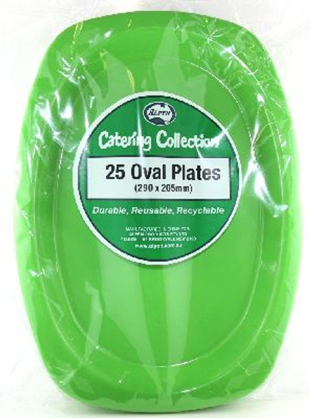 Plate Oval 12" Green Lime (315mm x 245mm)