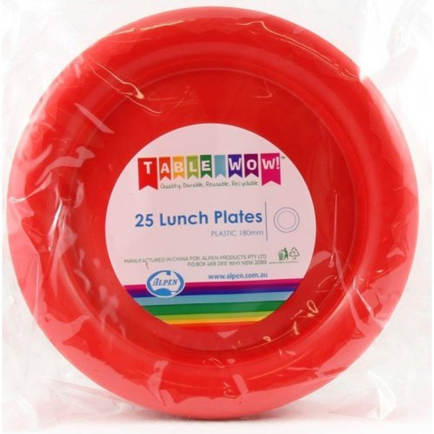 Plate Entree/Lunch - Red Pk 25 180mm