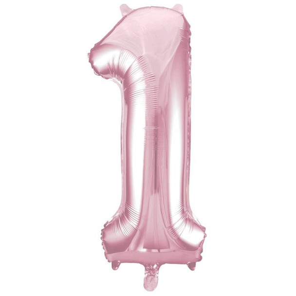 Balloon 34" (86cm) Number 1 Light Pink (Uninflated)